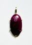 Large Ruby Oval Gold Pendant, 1.5"