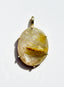 Large Faceted Oval Rutilated Quartz Gold Pendant, 1.25"