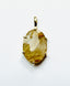Oval Rutilated Quartz Gold Pendant, 1.1"