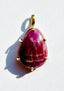 Teardrop Natural Ruby, 14 ctts, Gold Vermeil Pendant, 1"