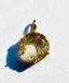 Round Rutilated Quartz, 12 ctts, Gold Vermeil Pendant, 0.75"