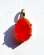 Oval Carnelian, 7 ctts, Gold Vermeil Pendant, 0.75"