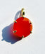 Round Carnelian, 7 ctts, Gold Vermeil Pendant, 0.75"