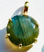 Small Round Labradorite, 7 ctts, Gold Vermeil Pendant, 0.75"