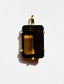 Emerald Cut Smoky Quartz Gold Pendant, 1"