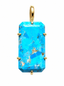 Rectangular Turquoise and Gold Pendant, 1.4"