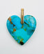 Kingman Arizona Turquoise Heart Shaped Pendant with 18K Vermeil Diamond Ring