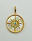 London Blue Topaz and Mother of Pearl Eye Pendant with Gold Vermeil