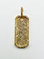 Oblong 18K Yellow Gold Vermeil Pave Diamond Dog Tag