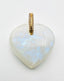Rainbow Moonstone Heart Shaped Pendant, 18K Vermeil and Diamond Ring