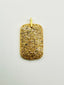 Small Gold Vermeil Pave Diamond Dog Tag Pendant