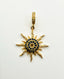 Small Pave Diamond and Blue Sapphire Vermeil Sun Pendant