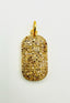 Small Oval Gold Vermeil Pave Diamond Dog Tag Pendant