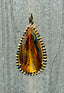 Tiger'S Eye Multicolor Baguette Sapphire Gold Vermeil Pendant
