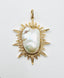 White Baroque Pearl and Vermeil and Diamond Sun Pendant