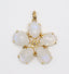 Rainbow Moonstone and Diamond Flower Pendant with Gold Vermeil