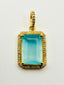 Aquamarine Diamond Rectangle Vermeil Pendant