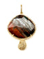 Brown Agate Vermeil and Diamond Mushroom Shaped Pendant