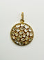 Rose Cut Raw Round Diamond Pendant with Gold Vermeil