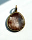 Red Rutilated Quartz and Diamond Pendant with Gold Vermeil, 1.75"