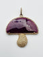 Ruby and Diamond Vermeil Mushroom Shaped Pendant