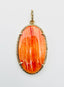 Spiny Oyster 18K Yellow Gold Vermeil Diamond Oval Pendant