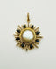 Blue Sapphire and Diamond White Coin Gold Vermeil Sun Pendant