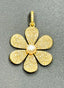 Pave Diamond Flower Pendant with Freshwater Pearl Center and Gold Vermeil