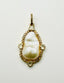 Raw Diamond and White Baroque Pearl Gold Vermeil Pendant