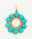 Turquoise, White Coin Pearl, and Diamond Pendant with Gold Vermeil
