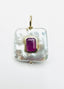 Vermeil Pretty Large Square Freshwater Pendant