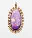 Lavender Oval Agate, Diamond and Multi Tourmaline Pendant with Rose Gold Vermeil, 2.75"