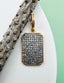 Pave Diamond Rhodium Dog Pendant with Gold Vermeil Frame