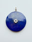 Lapis and Raw Diamond Pendant, 1.5"
