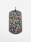 Natural Multi Tourmaline Large Size Sterling Silver Dog Tag Pendant, 1.75"