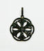 Black Spinel Round Floral Pendant, 1"