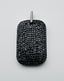 Pave Black Spinel Small Sterling Silver Dog Tag Pendant