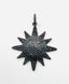Black Spinel Sun Pendant with Sterling Silver, 1.75"