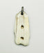 Ivory Colored Horn and 2 Raw Diamonds Pendant with a Diamond Jump Ring with Sterling Silver