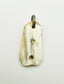 Blonde Colored Horn Pendant with 2 Raw Diamonds and a Diamond Jump Ring with Sterling Silver
