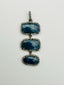 Triple Blue Saphire and .62Cts Diamond Pendant with Sterling Silver