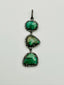 Triple Emerald and .62 Cts Diamond Pendant Sterling Silver