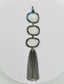Triple Rainbow Moonstone Diamond Tassel Charm with Sterling Silver