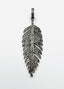 Feather Pave Diamond Sterling Silver Pendant