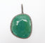 Organic Green Onyx and Double Row Diamond Pendant with Sterling Silver