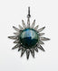 Labradorite Cabochon and Diamond Sun Shaped Sterling Silver Pendant