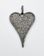 Rhodium Large Pave Diamond Heart Pendant
