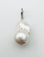 Medium 15-20mm White Freshwater Baroque Pearl Sterling Silver and Diamond Pendant