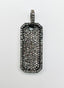 Oblong Sterling Silver Pave Diamond Dog Tag