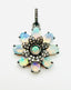 AAA Opal and Diamond Sterling Silver Flower Pendant, 4.4 Cttw